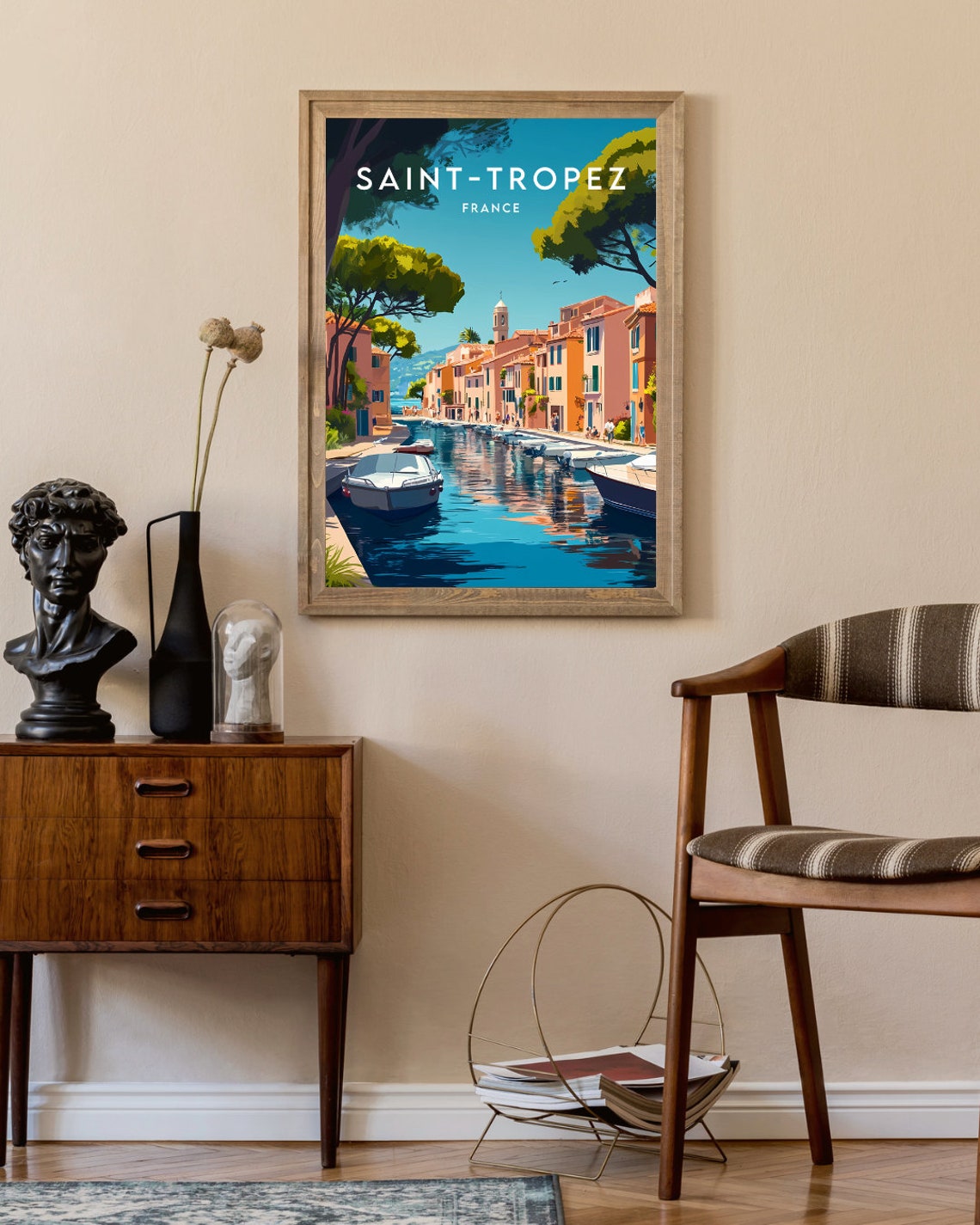Saint Tropez France Harbor Yachts Waterfront Riviera Travel Poster - Image 2