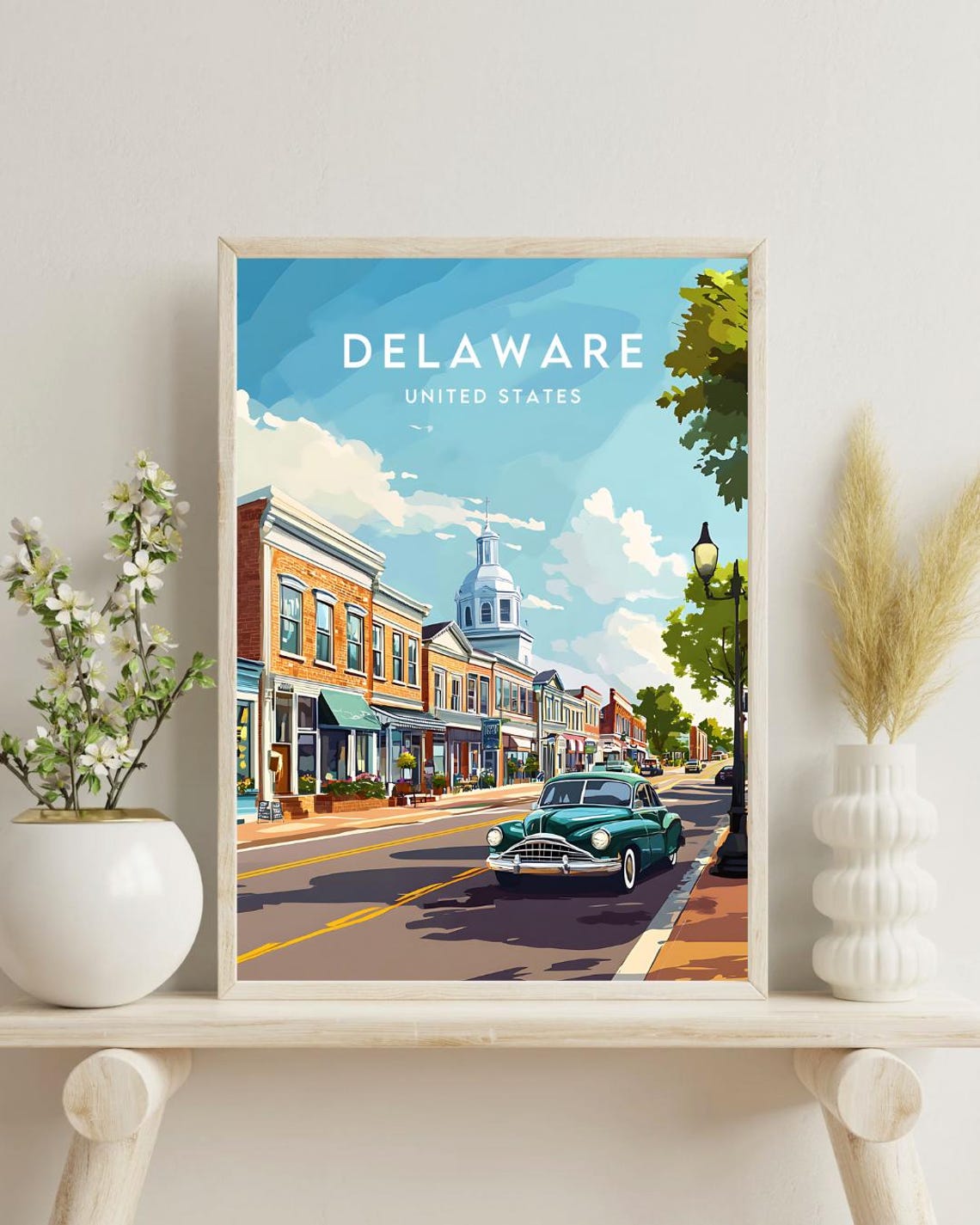 Delaware Travel Print United States Delaware Poster America Poster Travel Wall Art America Print America Delaware Wall Art Usa Art - Image 4