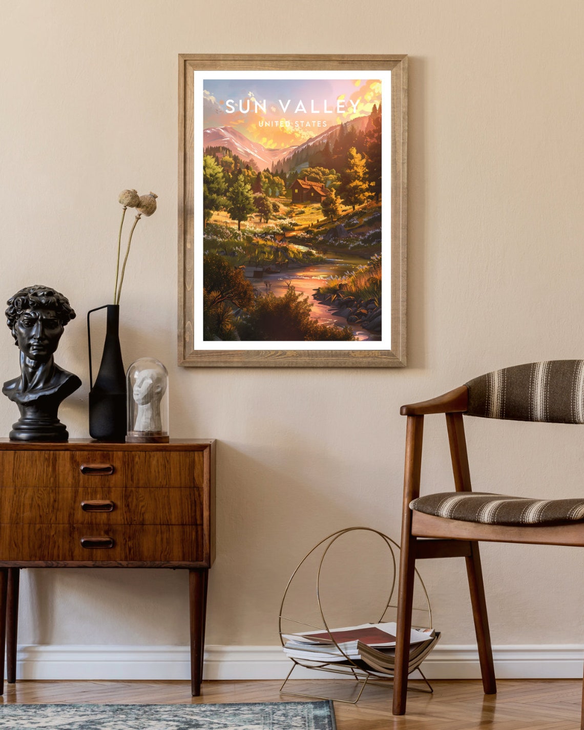 Sun Valley Travel Print United States Sun Valley Poster America Poster Travel Wall Art America Print Sun Valley Usa California - Image 2