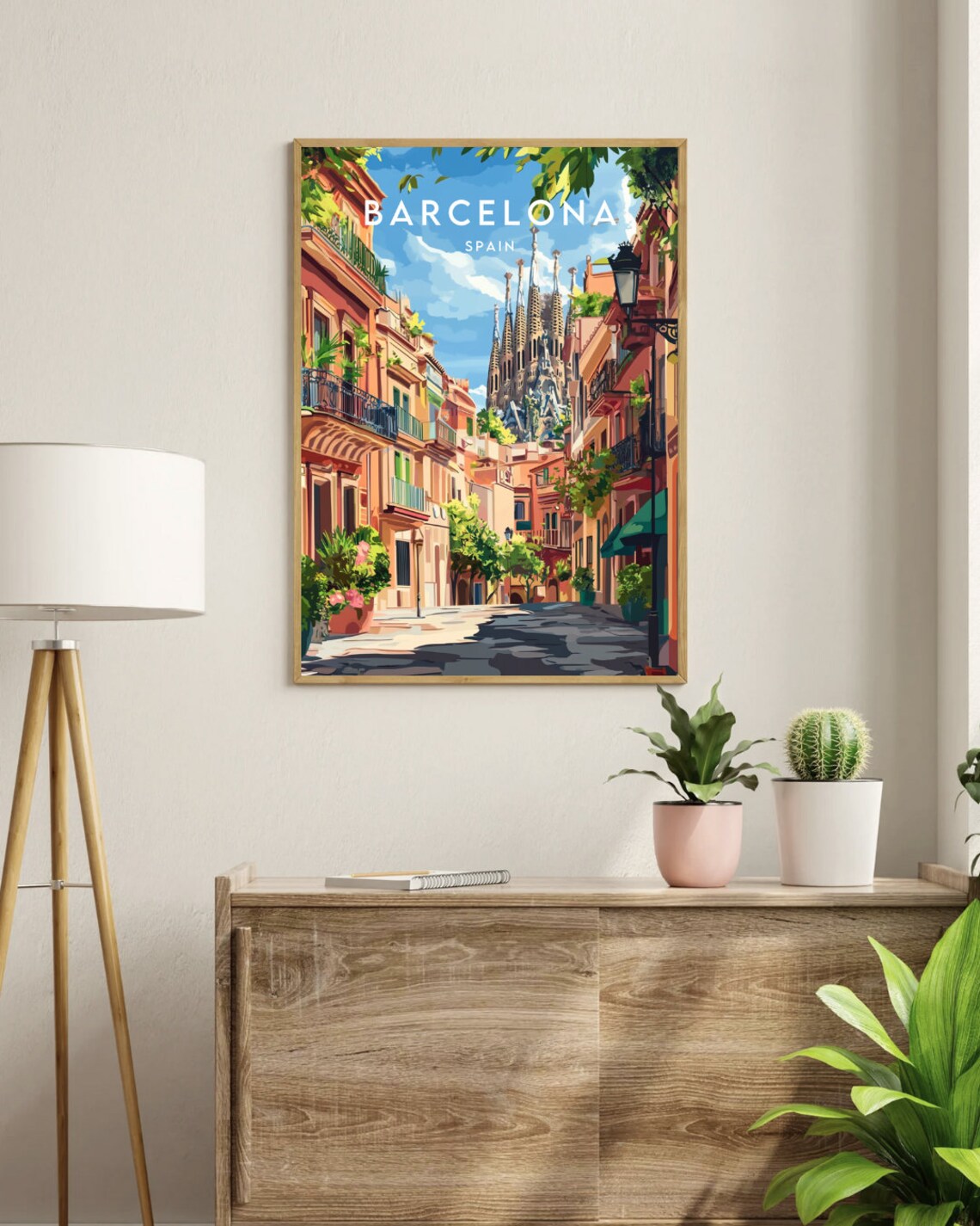 Barcelona Travel Poster, Spain Europe Wall Art - Image 3