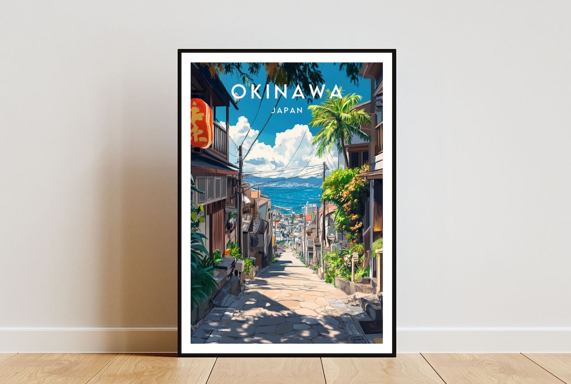 Okinawa Travel Poster, Japan Wall Art Print