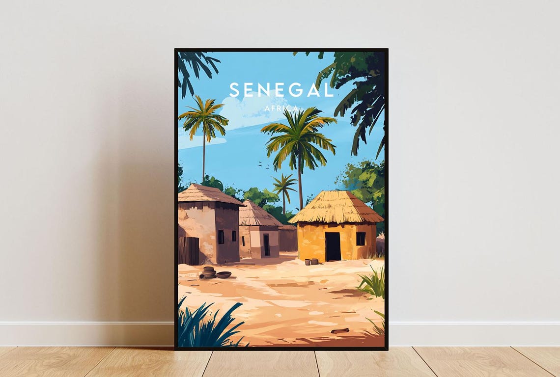 Senegal Travel Print Africa Senegal Poster Africa Poster Travel Wall Art Africa Print Senegal Wall Art Senegal Print Dakar Poster