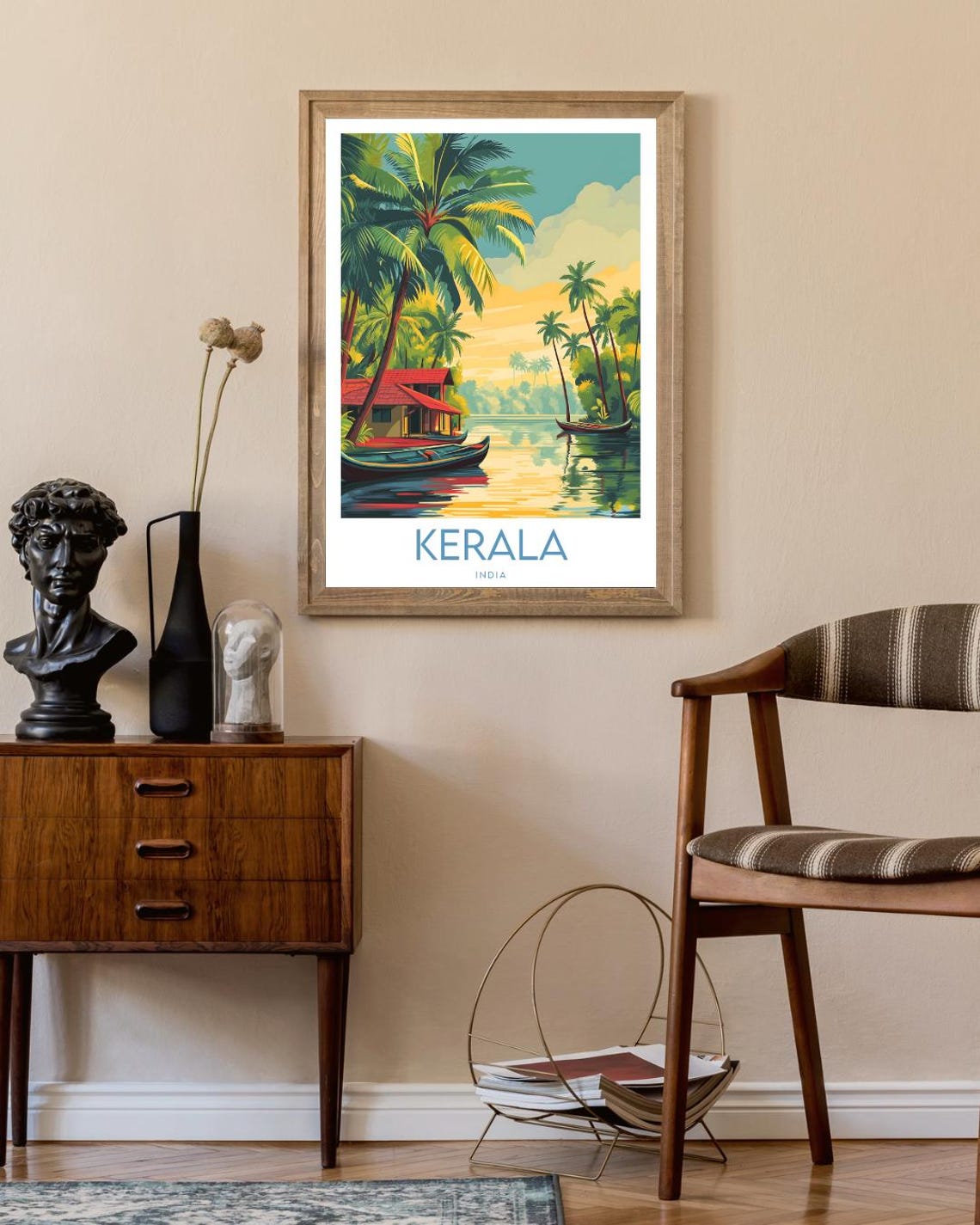 Kerala Travel Print India Kerala Poster India Poster Travel Wall Art India Print Kerala Wall Art India Wall Art Kerala Print - Image 2