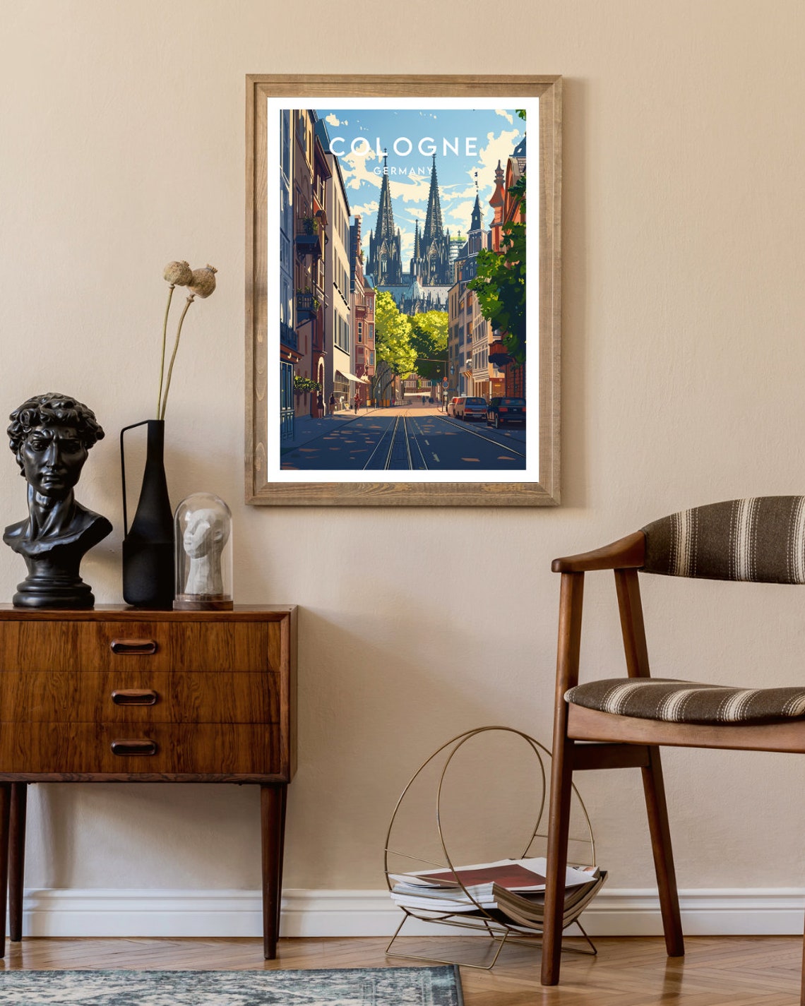 Cologne Germany Street View Cologne Cathedral Spires City Poster - Image 2