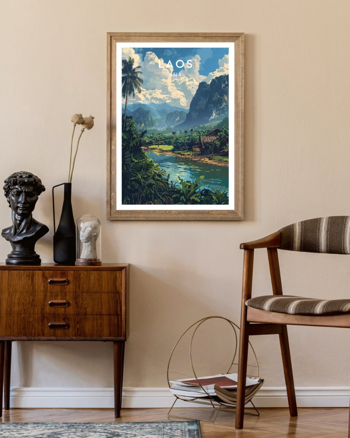 Laos Travel Print Laos Poster Travel Wall Art Laos Print Travel Poster Backpacking Poster Se Asia Home Wall Decor Laos Home Wall Art - Image 2