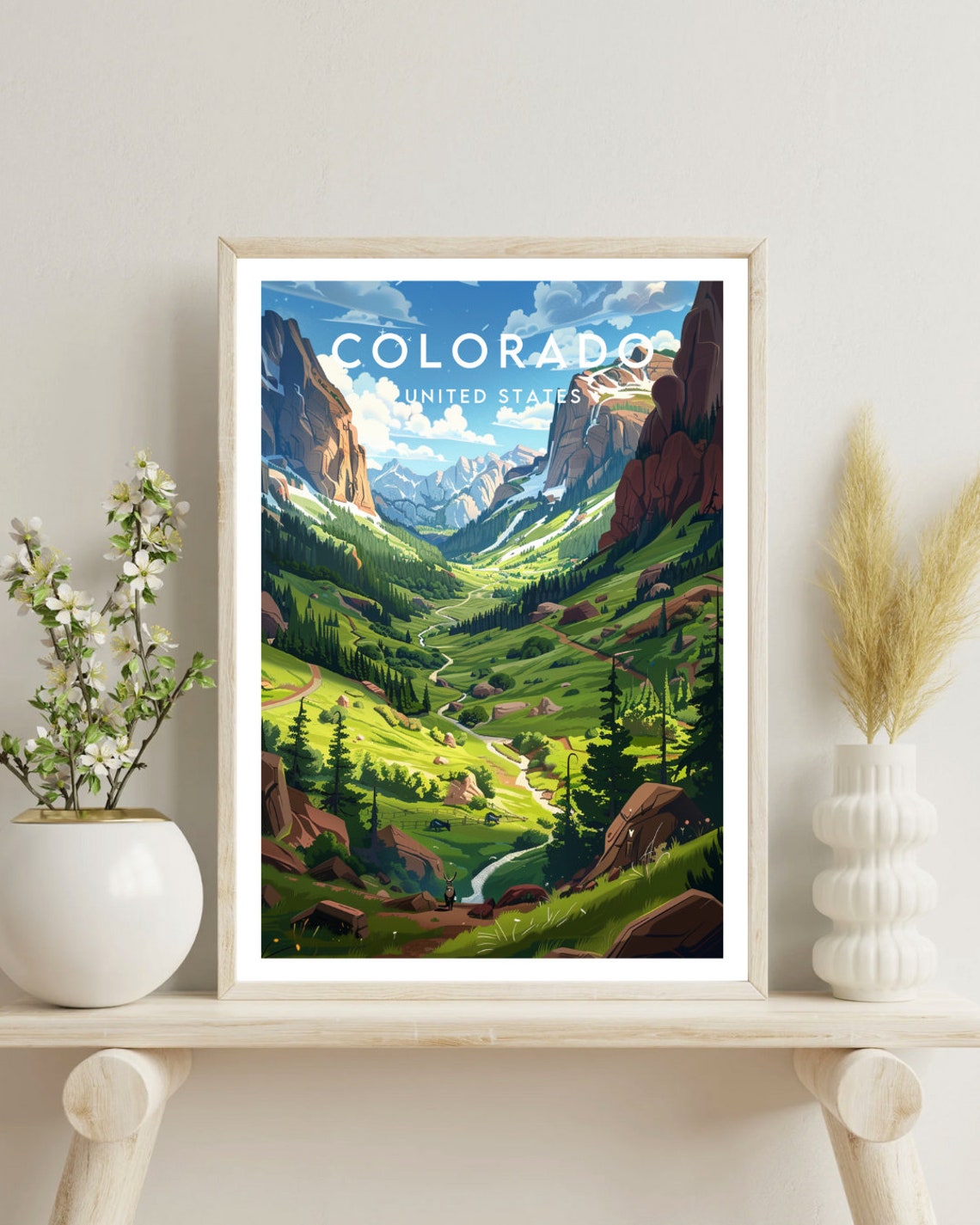 Colorado United States Green Mountain Valley Stream Travel Poster - Image 4