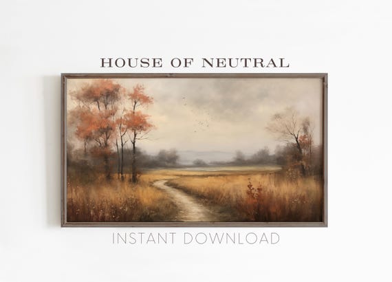 Frame Tv Art Fall Landscape Dark Moody Fall Tv Art Rustic Fall Vintage Autumn Field Autumn Fall Thanksgiving 169 Ratio Tv16