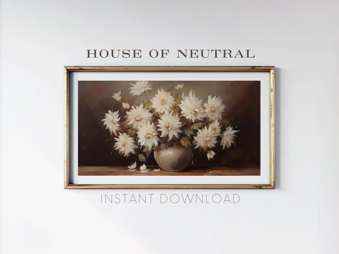 Frame Tv Art Fall Florals Dark Moody Fall Tv Art Rustic Fall Decor Vintage Flowers Autumn Fall Thanksgiving 169 Ratio Tv15 - Image 2