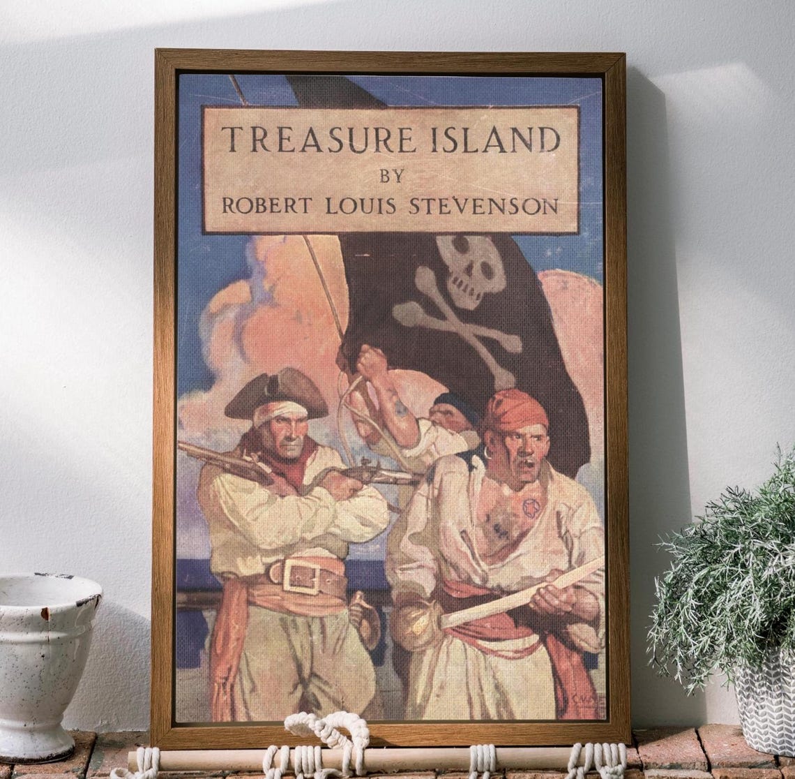 Treasure Island by Robert Louis Stevenson Pirate Book Cover Poster
