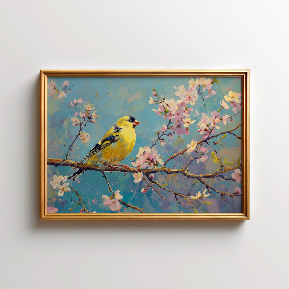 Goldfinch Painting, North America Bird Art Print