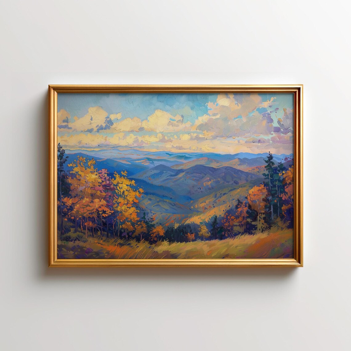 Blue Ridge Mountains Painting Nature Wall Art Print