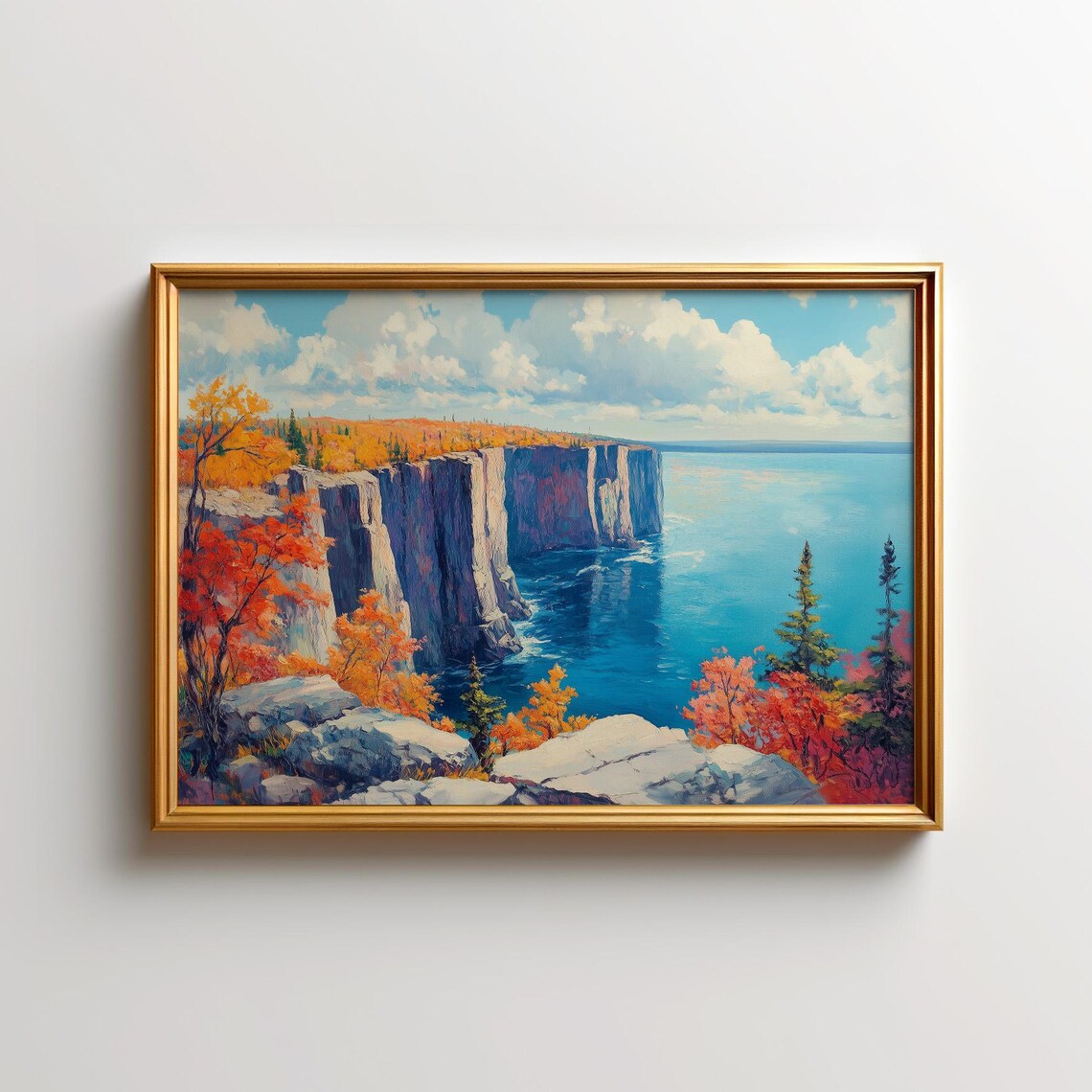 Palisade Painting Autumn Lake Superior Art Print