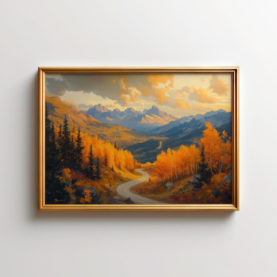 Rocky Mountain Fall Foliage Art Print, Colorado Sunrise