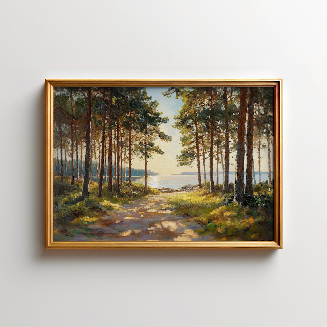 Lake Michigan Morning Sunlight Landscape Art Print