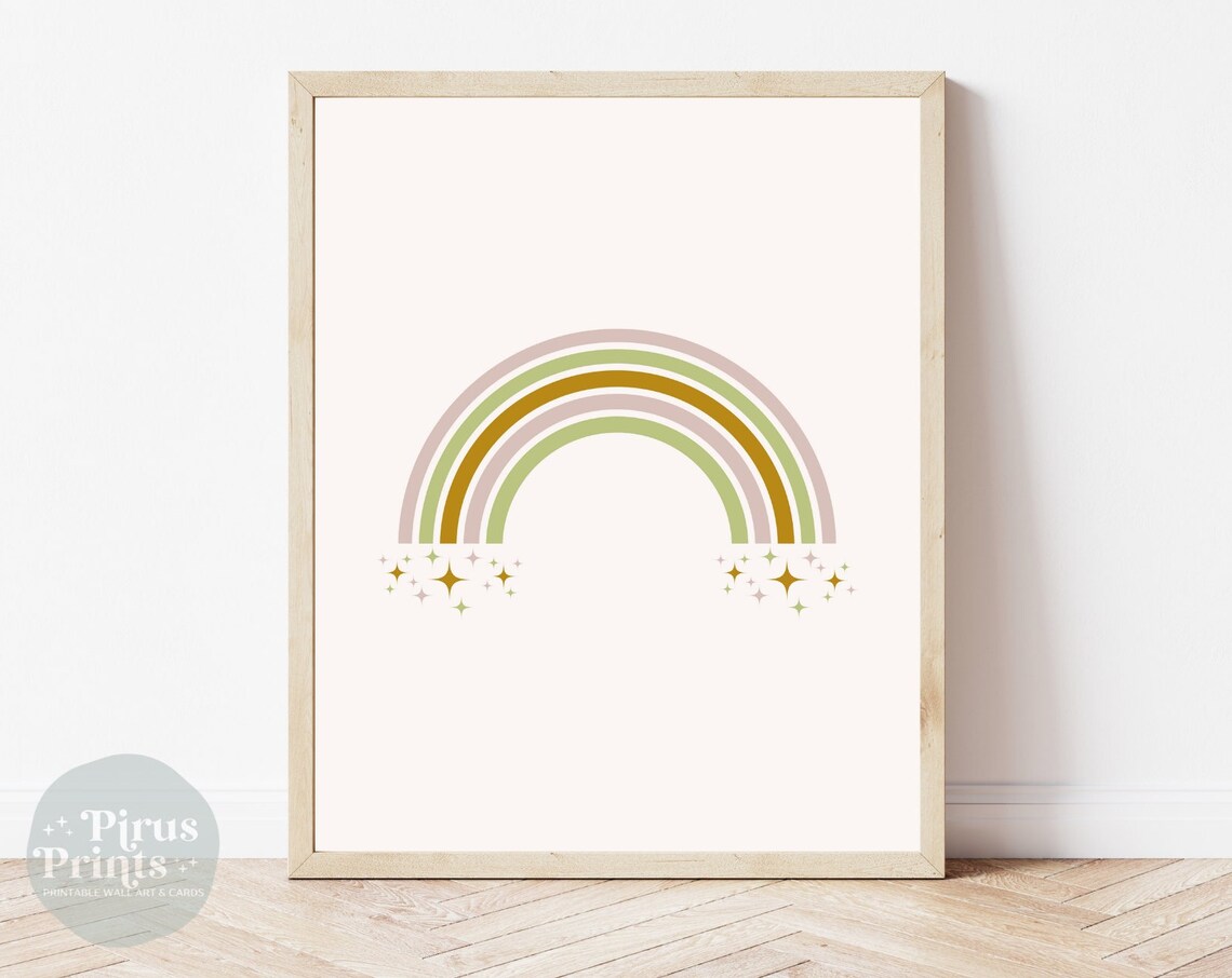 Rainbow Print, St Patricks Day Boho Kids Room Art Print