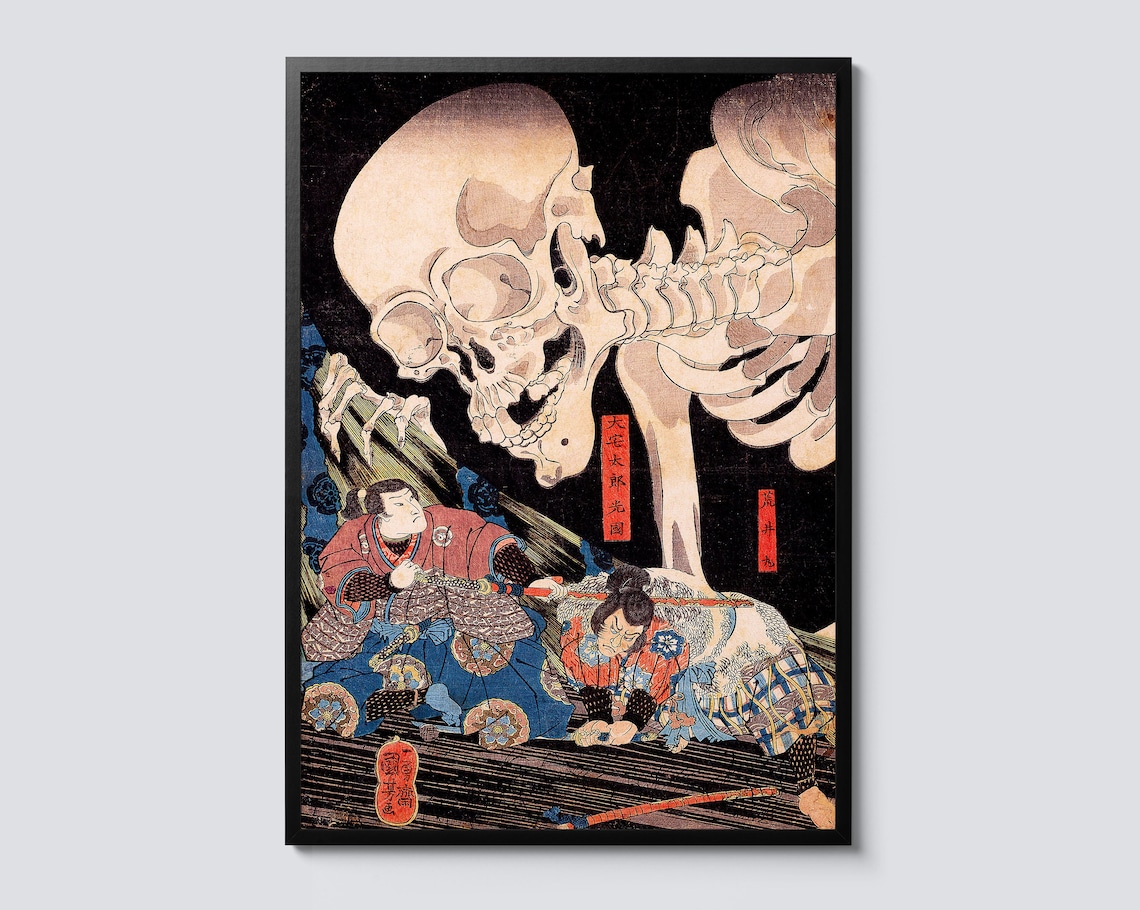 Utagawa Kuniyoshi Skeleton Specter Ukiyo-e Art Print