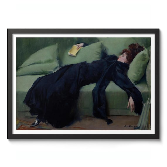 Ramon Casas Joven Decadente Reclining Woman Classic Art Poster