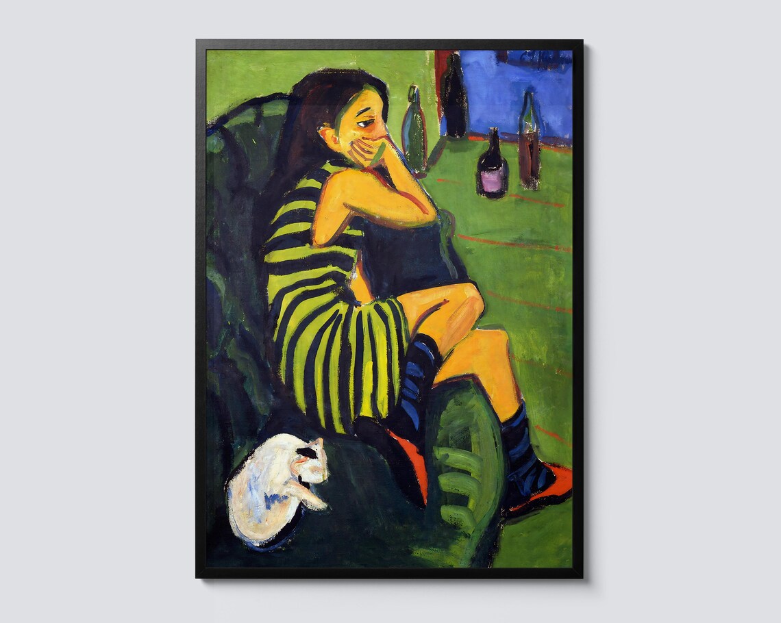 Ernst Ludwig Kirchner Marcella Portrait Vintage Art Print