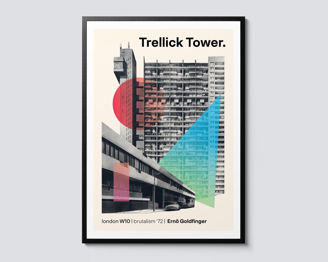 Trellick Tower Portrait Art Print, London Architecture