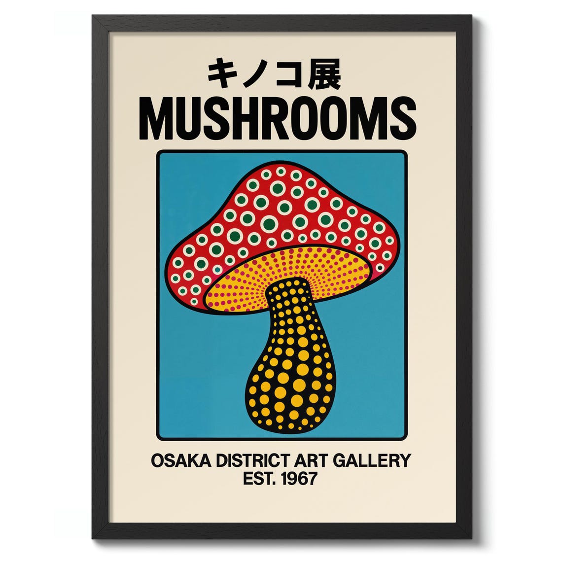 Mushrooms Osaka Art Gallery Pop Art Fly Agaric Exhibition Poster
