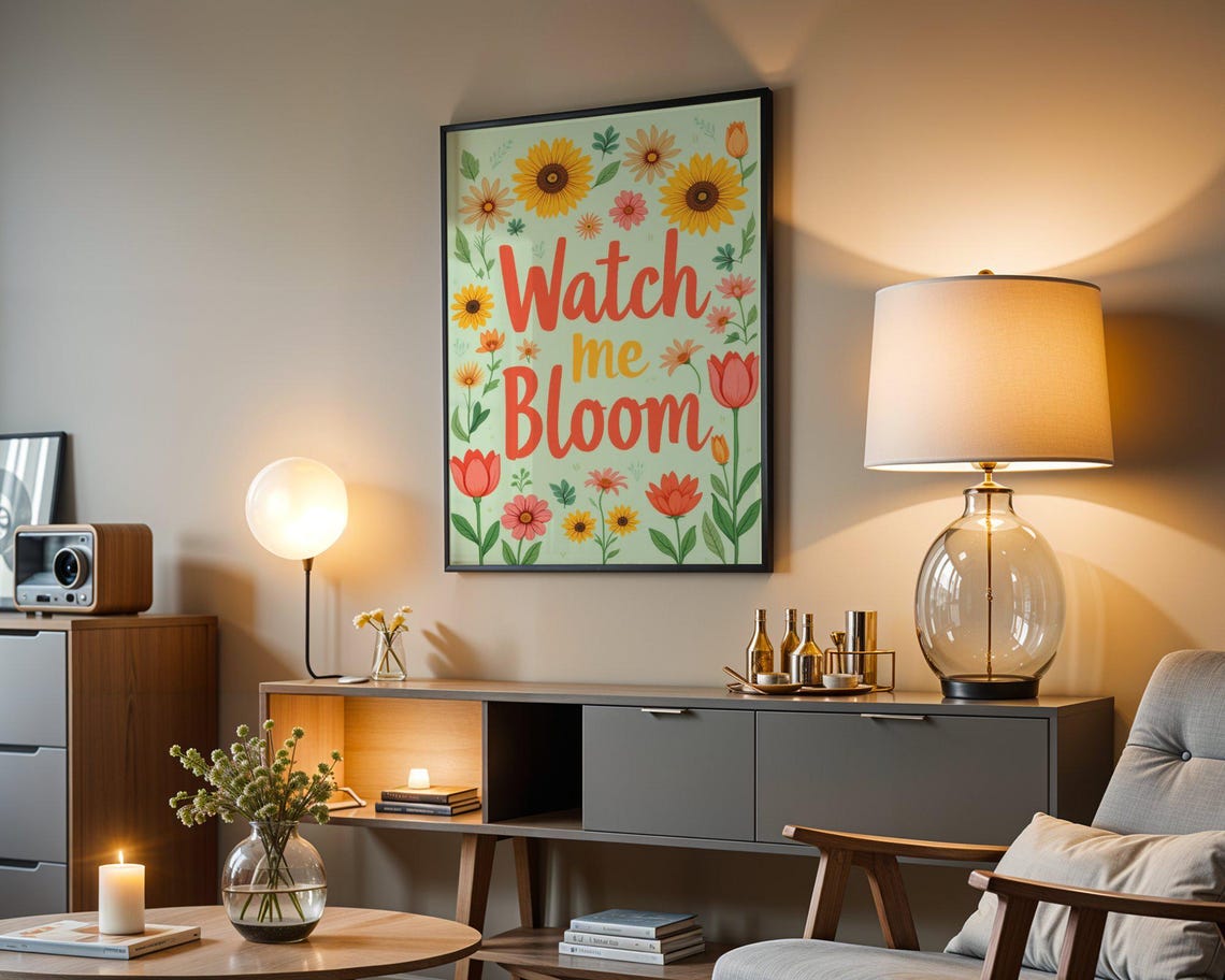 Watch Me Bloom Floral Typography Poster in Cheerful Spring Colors - Image 4