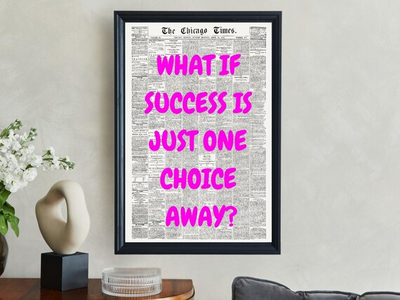 Vintage Newspaper Wall Art Motivational Quote Print Inspirational Wall Decor Unique Home Office Decoration Typography Poster