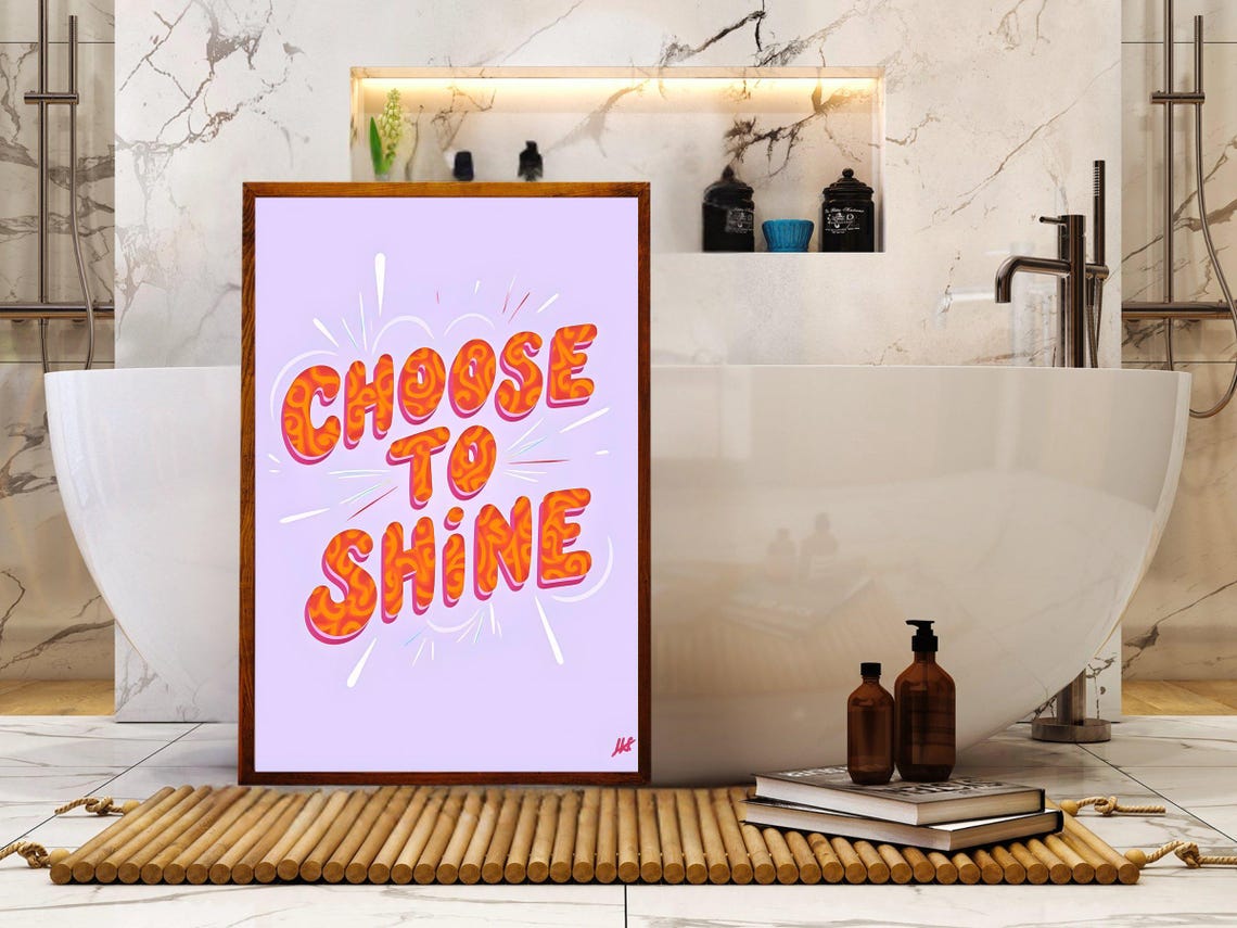 Choose to Shine Bold Retro Typography Inspirational Quote Poster - Image 2