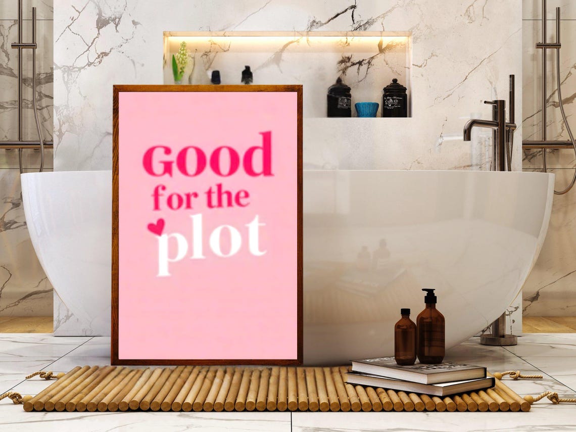 Good for the Plot Pink Minimalist Trendy Inspirational Quote Poster - Image 2