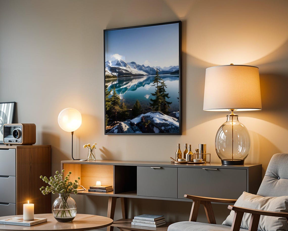 Snow-Capped Mountain Peak Reflected in a Still Alpine Lake Poster - Image 5
