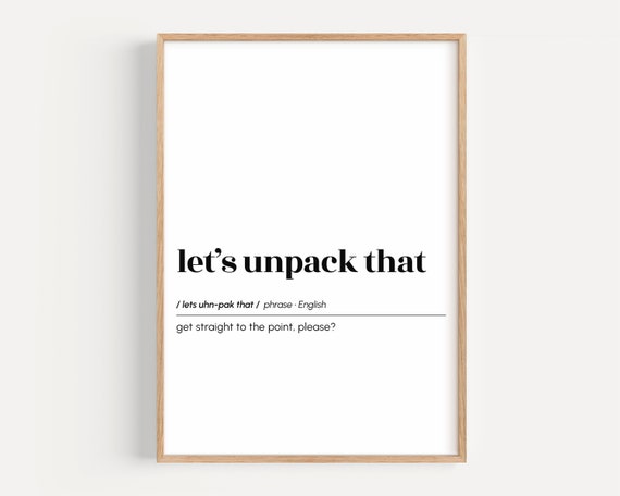 Lets Unpack That Common Meeting Phrase Office Definition Print Funny Cubicle Decor Coworker Gift Wall Art