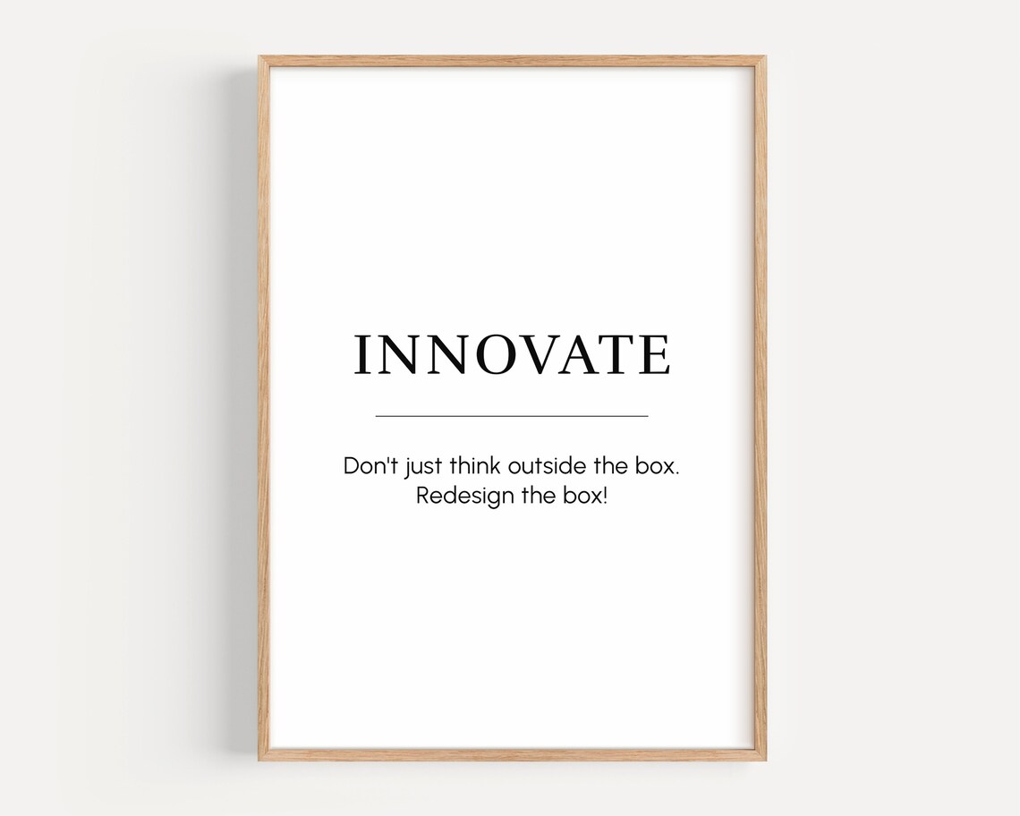 Innovate Quote Motivational Wall Art Creative Inspiration Print Gift For Entrepreneur Office Decor Thinking Poster