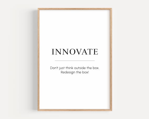 Innovate Definition Motivational Quote Minimalist Typographic Poster