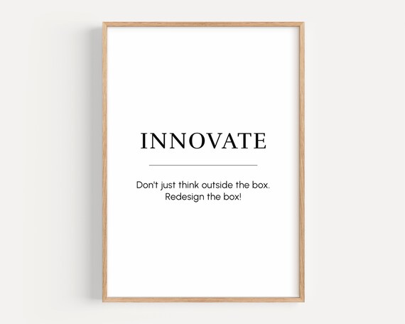Innovate Quote Motivational Wall Art Creative Inspiration Print Gift For Entrepreneur Office Decor Thinking Poster