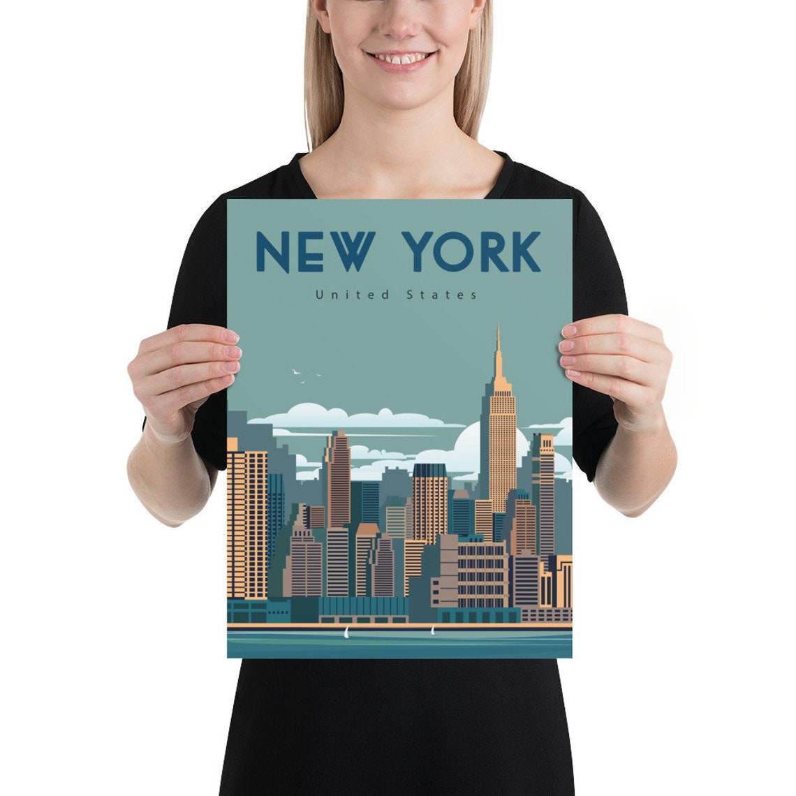 New York City Travel Poster Wall Art Travel Poster Wall Art Sizes Inches 8x10 12x16 12x18 16x20 18x24 24x36 - Image 2