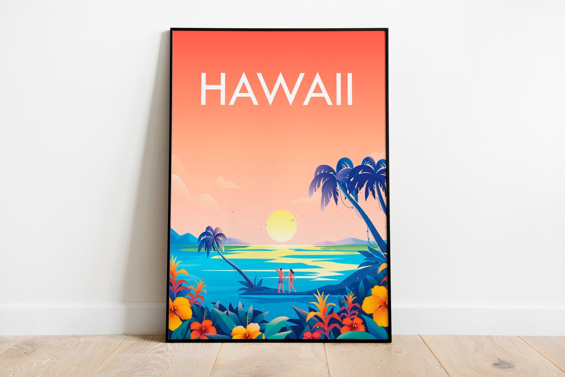 Hawaii Poster Travel Poster Hawaiitravel Posterhawaii Travel Poster France Size 8x11 Inches