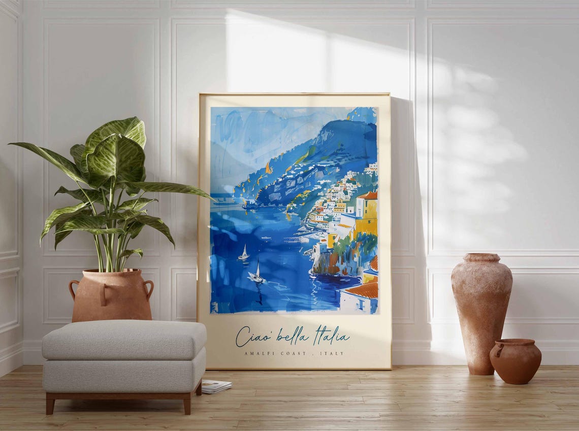 Amalfi Coast Poster Amalfi Coast Travel Print Amalfi Coast Travel Art Amalfi Coast Wall Art Italy Art Italy Travel Decor Travel Gift - Image 3