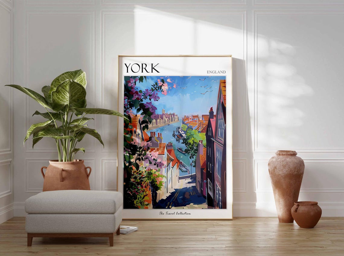 York Poster England Travel Print British Decor United Kingdom Travel Poster City Print York Gift York Travel Poster - Image 2