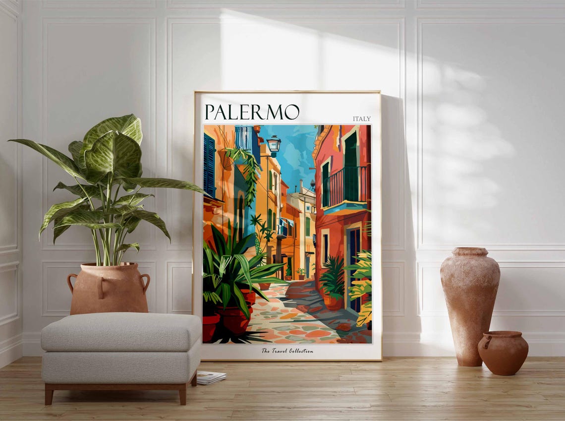 Palermo Poster Italian Travel Print Palermo Travel Art Palermo Wall Art Italian Travel Palermo Home Decor Palermo Travel Gift - Image 2