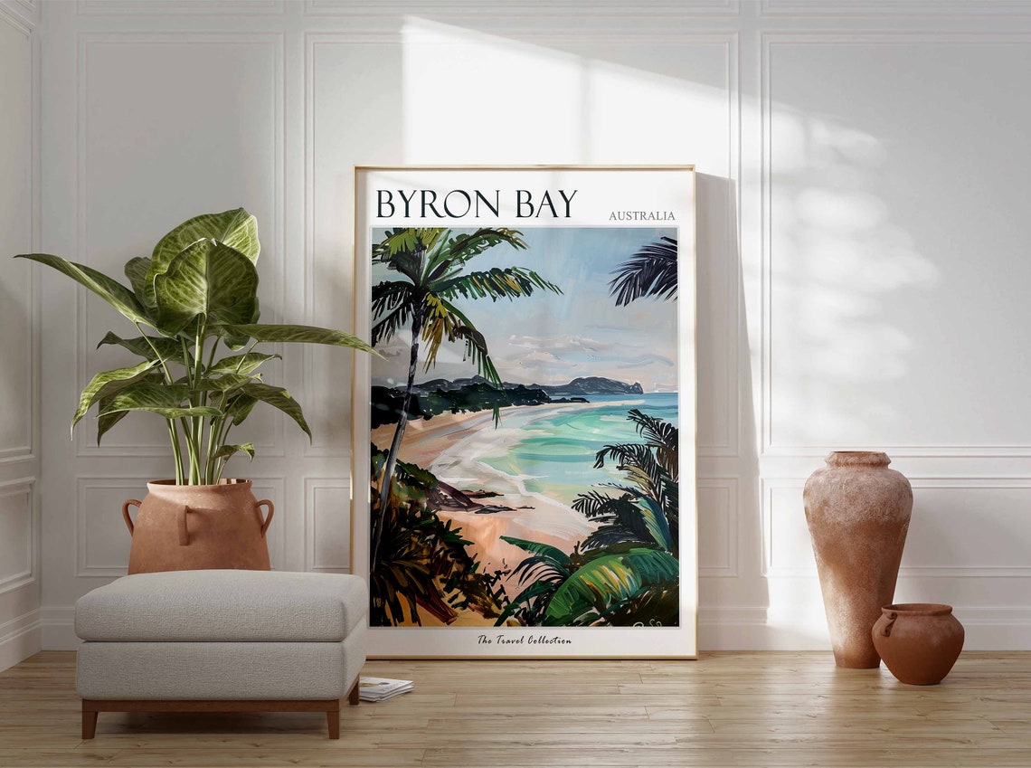 Byron Bay Poster Australia Travel Print Australian Decor Oceania Travel Poster Byron Bay Wall Art Sea Print Byron Bay Travel Poster - Image 2