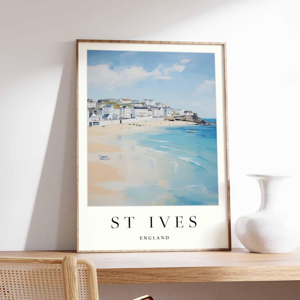 St Ives Coastal Decor Art Print, Cornwall Beach