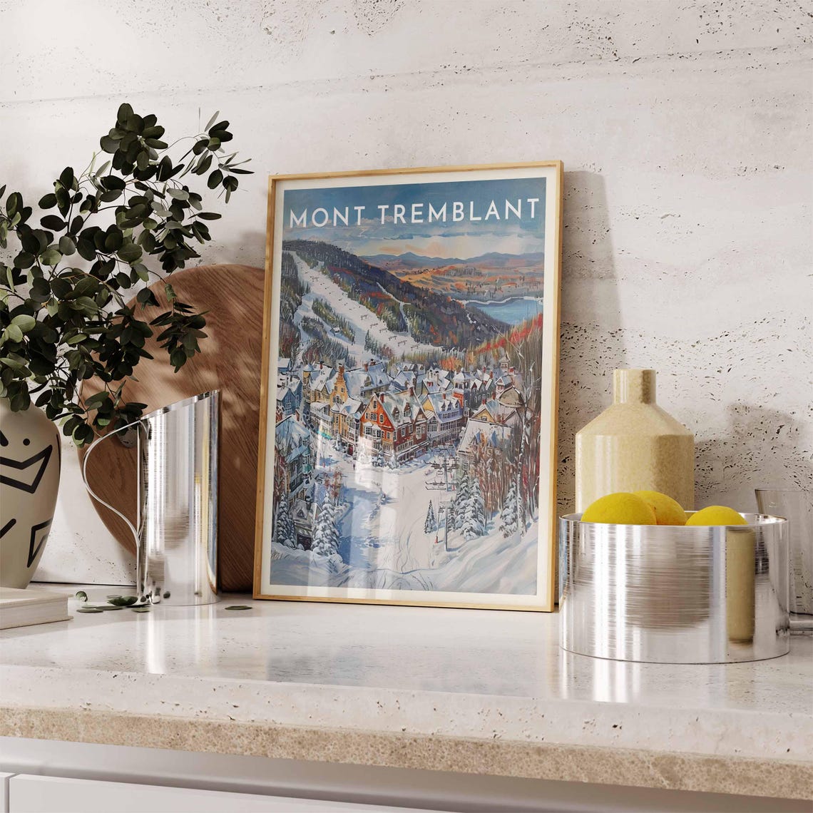 Mont Tremblant Canada Village Aerial Ski Slopes Chalet Scene Poster - Image 2