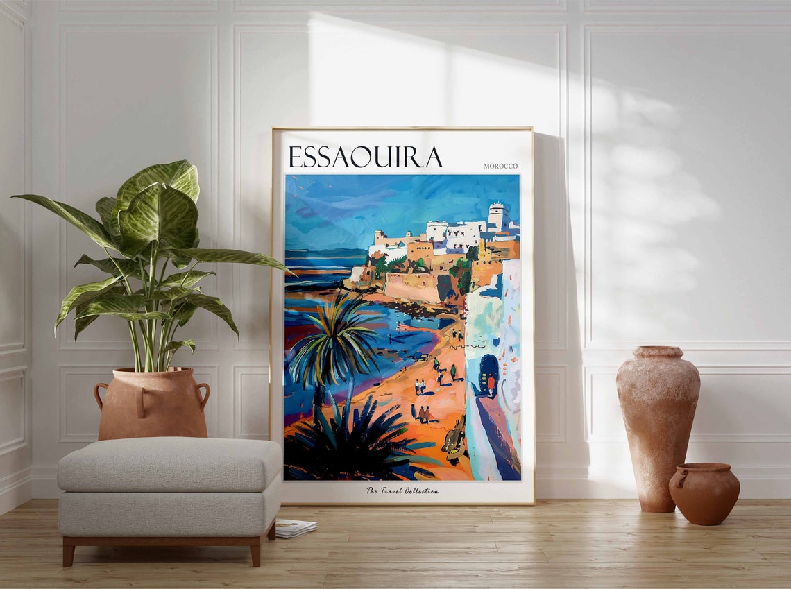 Essaouira Poster Morocco Travel Print Moroccan Decor Africa Travel Poster African Wall Art City Print Essaouira Travel Poster - Image 3