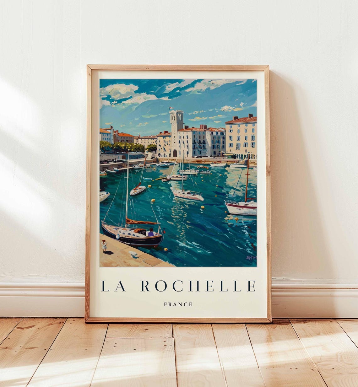 La Rochelle France Harbor Sailboats Old Towers Atlantic Art Poster