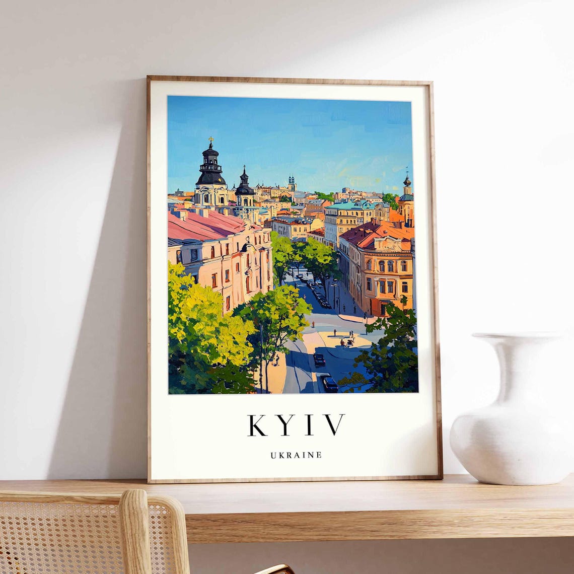 Kyiv Ukraine Old Town Rooftops Church Towers City Panorama Poster