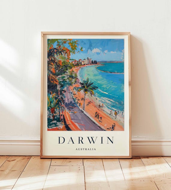 Darwin Australia Travel Poster Tropical Northern Territory Wall Art