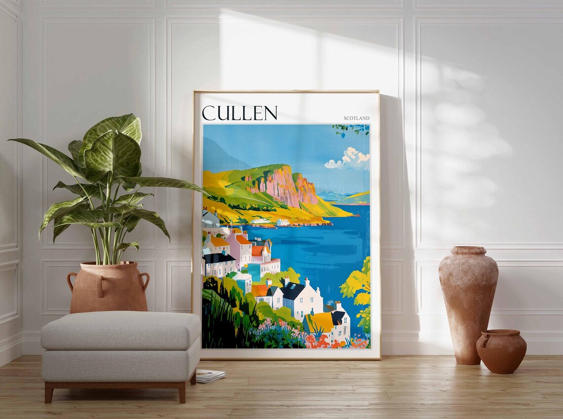 Cullen Poster Scotland Travel Poster Scotland Travel Gift Cullen Scotland Art Moray Coast Poster North Sea Poster Scottish Scenery Art - Image 2