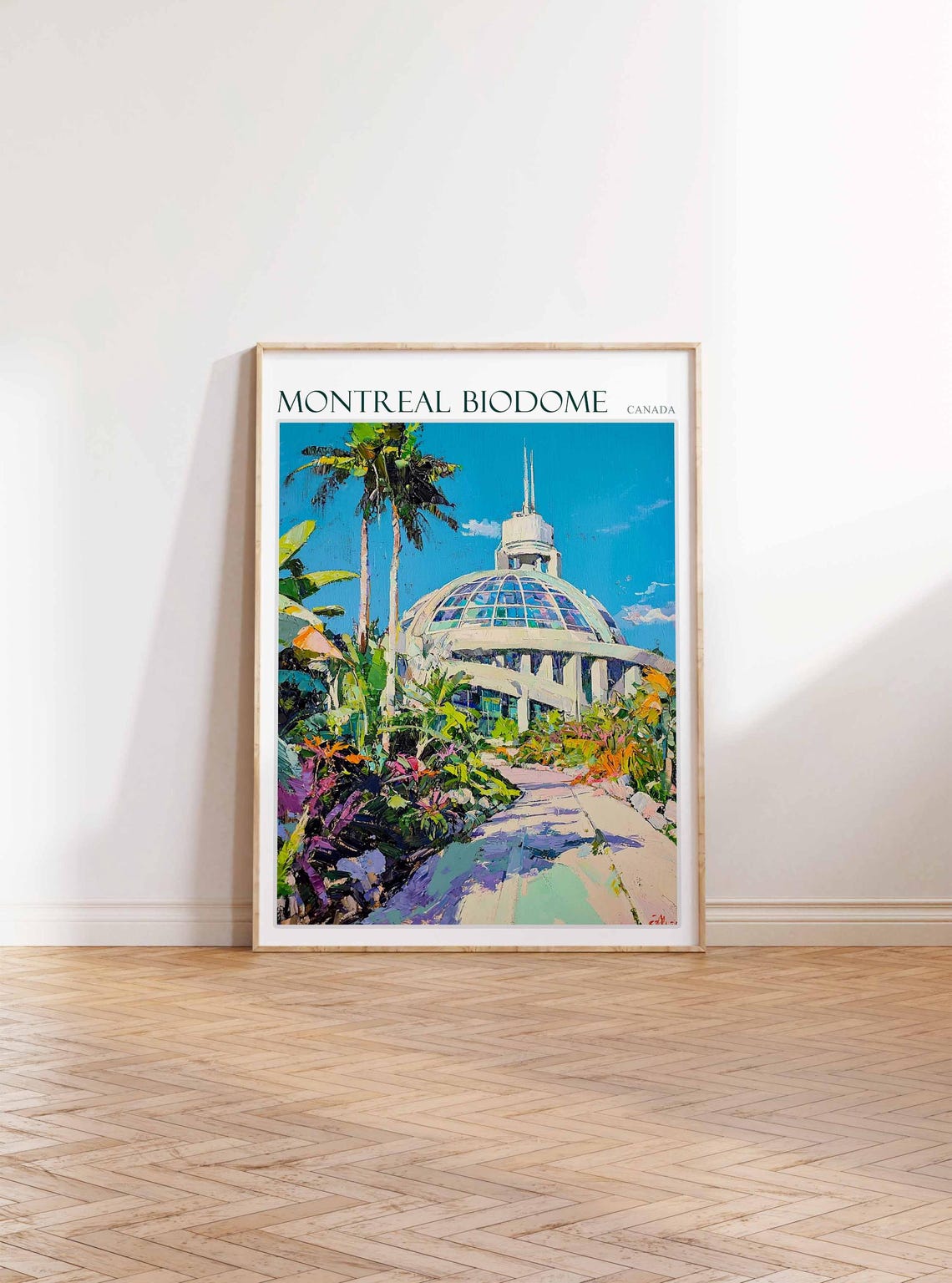 Montreal Biodome Canada Glass Dome Facade with Palms Travel Poster - Image 4