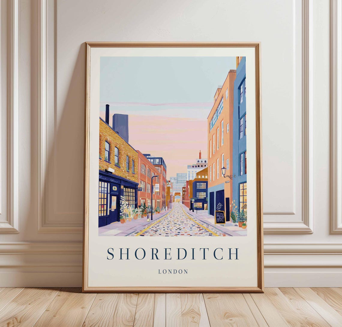 Shoreditch London Travel Poster Urban Street Art Print