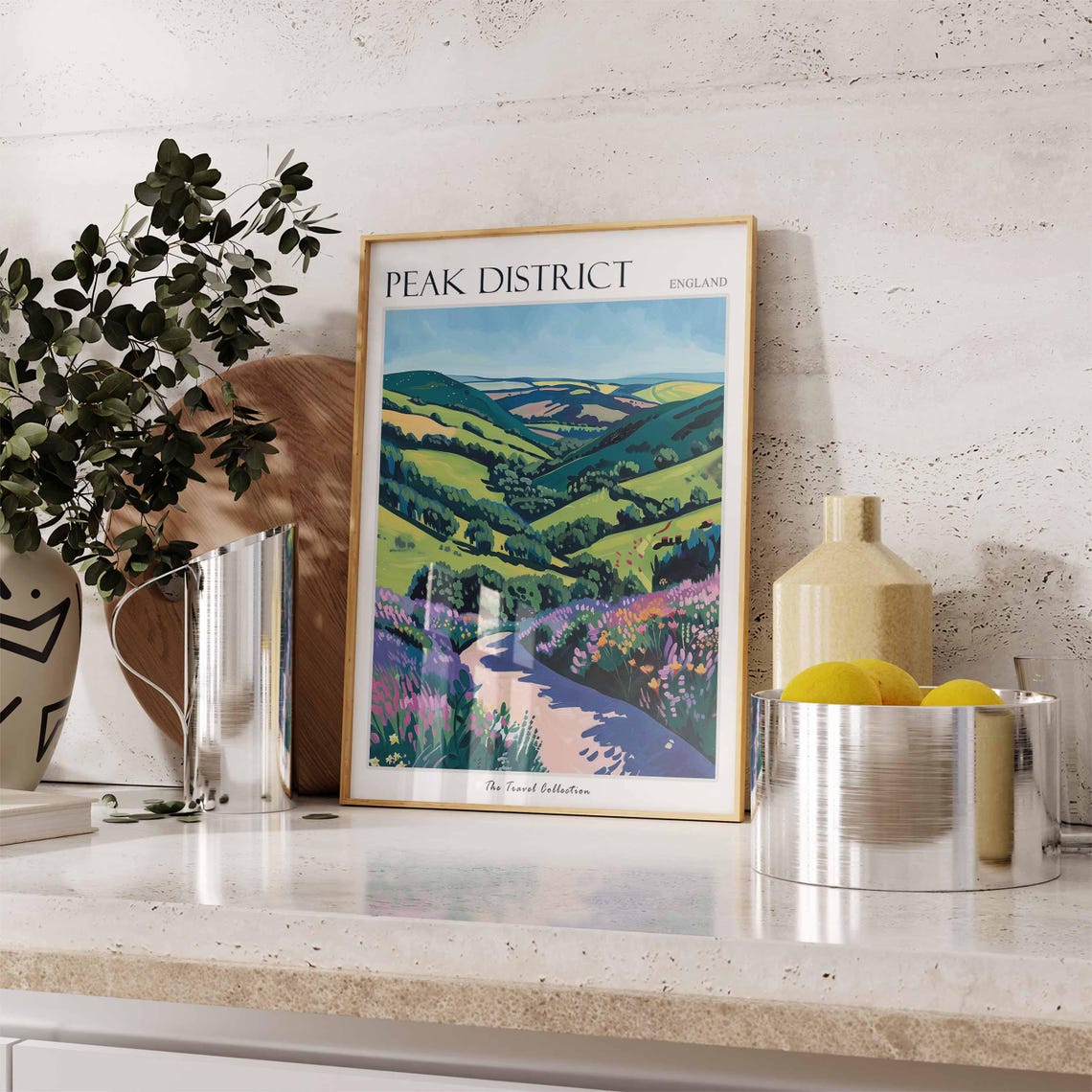 Peak District Heather Lane Wildflower Path Scenic Travel Poster - Image 3
