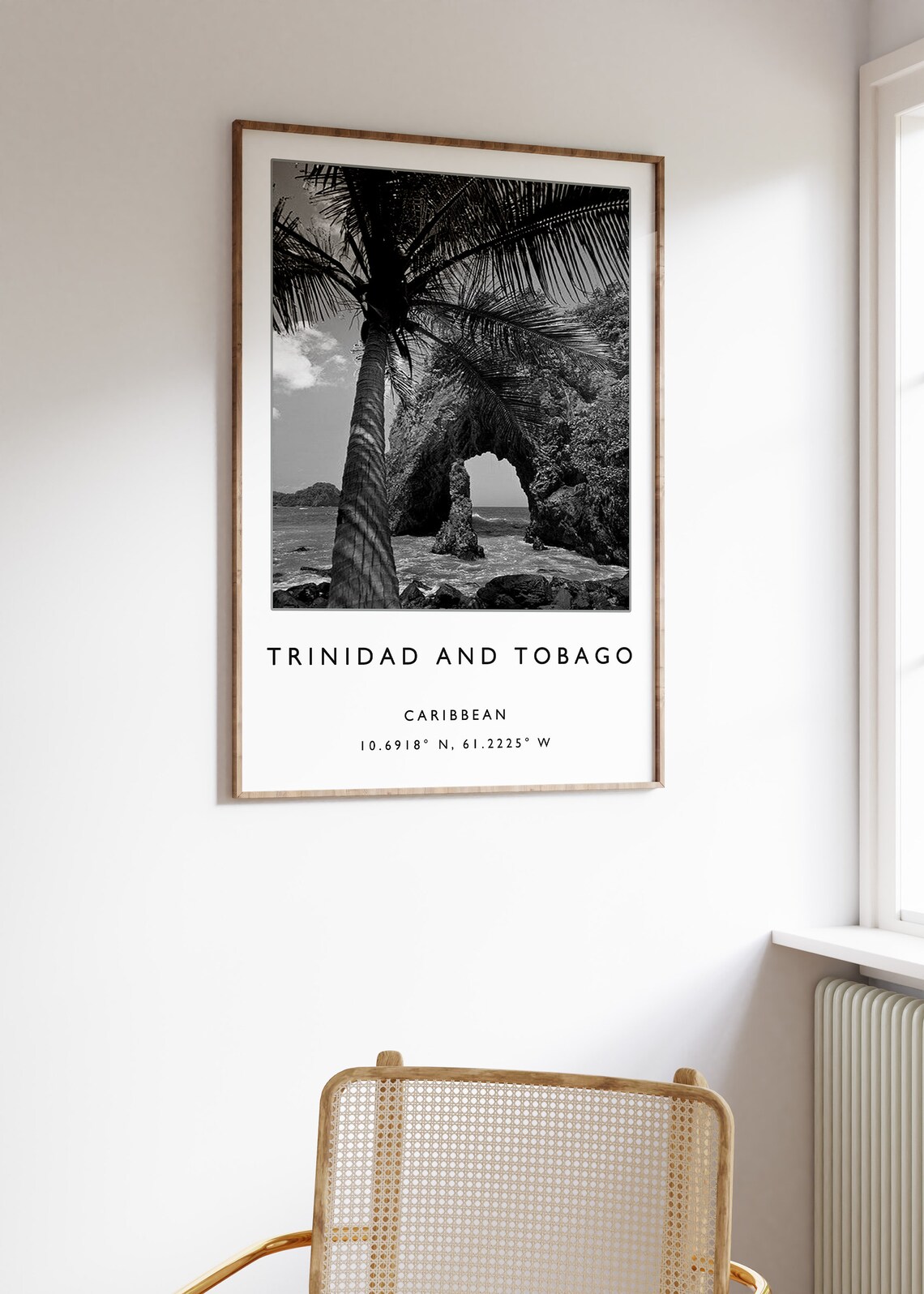 Trinidad And Tobago Travel Poster, Black And White - Image 2